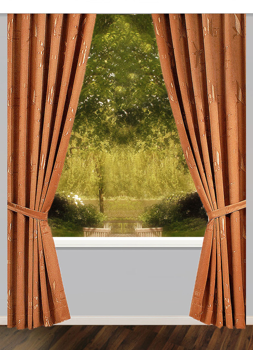 Klassisch - Übergardinen-Garnitur mit Universalschienenband, in Größe 363 (H150xB130 cm) bis 899 (2er-Pack Raffhalter, 80 cm), in Farbe SAND Ansicht 3