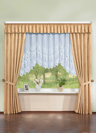 Klassisch - Formschöner M-Bogen Store mit Universalschienenband, in Größe 140 (M-Bogen Store, 125x300 cm) bis 181 (M-Bogen Store, 175x600 cm), in Farbe WEISS – Farbe WEISS – Ansicht 