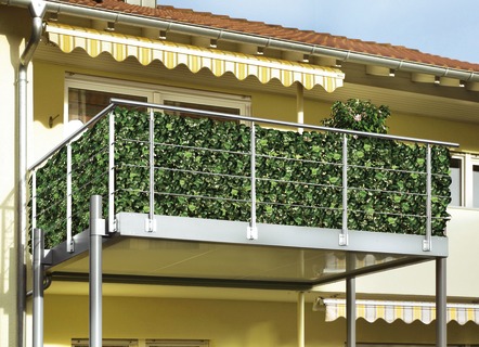 Sichtschutz und Sonnenschutz - Praktischer Sichtschutz aus stabilem Kunststoffgeflecht, in Farbe GRÜN, in Ausführung Efeu
