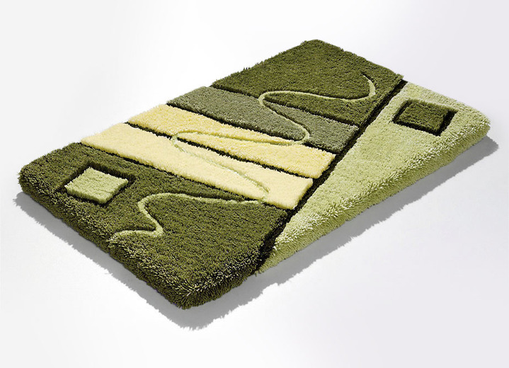 Badgarnituren - Handgearbeitete Badgarnitur in harmonischen Farbtönen Ansicht 5 Badgarnituren - Handgearbeitete Badgarnitur in harmonischen Farbtönen, in Größe 100 (Vorleger halbrund, 50/ 80 cm) bis 112 (WC-Deckelbezug, 47/ 50 cm), in Farbe LILA Ansicht 5