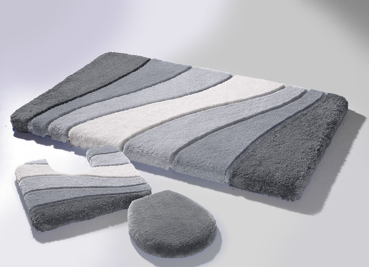 Badgarnituren - Barfußweiche Badgarnitur aus dem Traditionshaus Meusch, in Größe 100 (Vorleger, 55/65 cm) bis 112 (WC-Deckelbezug mit Kordel), in Farbe TAUPE Ansicht 10