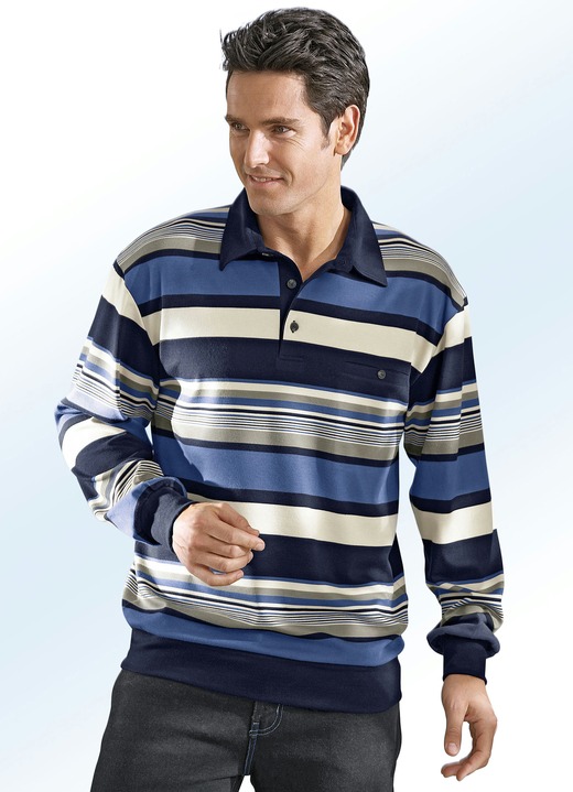 Hemden, Pullover & Shirts - Poloshirt in 3 Farben Ansicht 2 Hemden, Pullover & Shirts - Poloshirt in 3 Farben, in Größe 046 bis 062, in Farbe SCHWARZ-BEIGE-CAMEL-GRAU Ansicht 2
