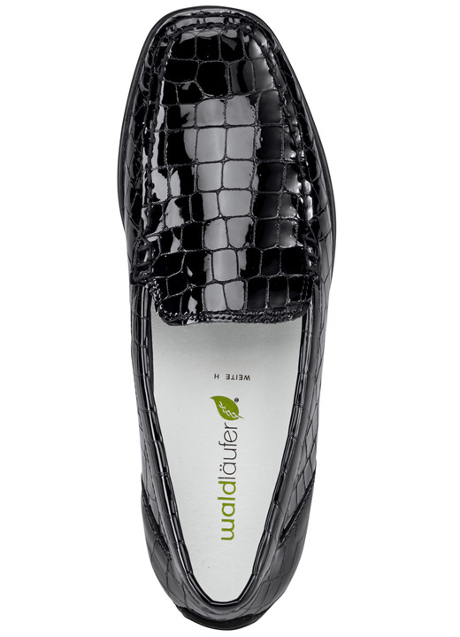 Komfortschuhe - Waldläufer, stilvolle Damen-Slipper, Weite H, mit herausnehmbarem Fußbett, in Größe 4 1/2 bis 9, in Farbe SCHWARZ Ansicht 2