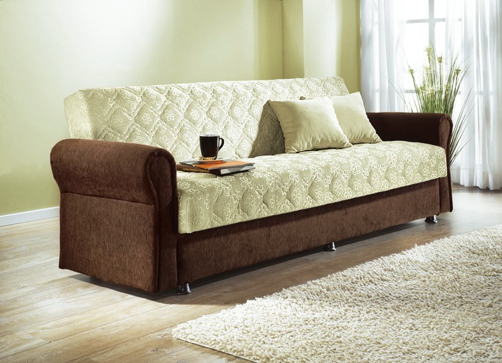 Funktions-Polstermöbel - Funktionssofa mit praktischer Kippfunktion, in Farbe BRAUN-CREME Ansicht 1