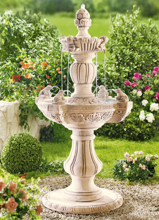 Gartendekoration - Außenbrunnen aus echtem Steinguss, in Farbe BEIGE Ansicht 1