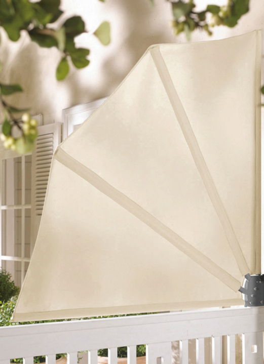 Sichtschutz und Sonnenschutz - Balkonfächer mit Bezug aus Polyester, in Farbe SAND Ansicht 1