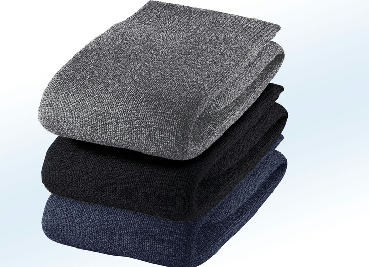 Unterwäsche - Dreierpack Kniestrümpfe, stützend, uni bunt, in Größe 001 (Schuhgröße 35-38) bis 003 (Schuhgröße 43-46), in Farbe 2X ANTHRAZIT MELIERT, 1X SILBERGRAU MELIERT Ansicht 2