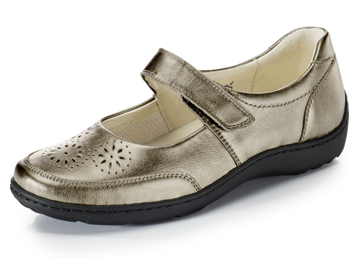 Komfortschuhe - Waldläufer, bequeme Damen-Slipper, Weite H, mit herausnehmbarem Fußbett, in Größe 4 bis 8 1/2, in Farbe BLEU Ansicht 7