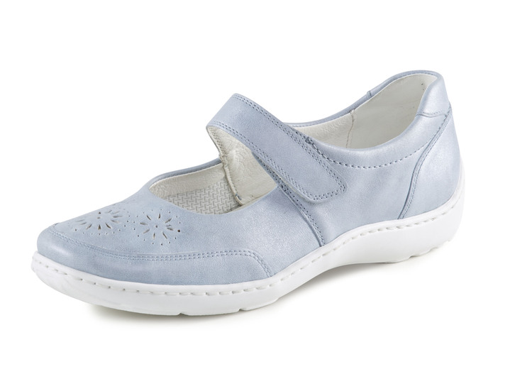 Komfortschuhe - Waldläufer, bequeme Damen-Slipper, Weite H, mit herausnehmbarem Fußbett, in Größe 4 bis 8 1/2, in Farbe BLEU Ansicht 1