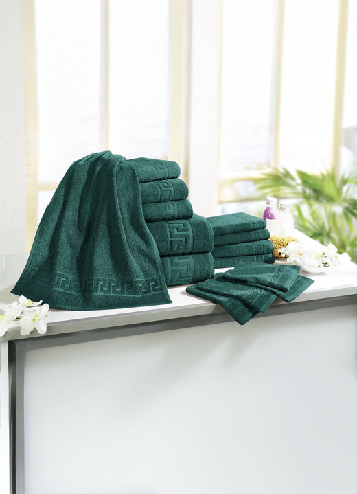 Handtücher - Frottierserie mit Mäander-Jacquard-Struktur, in Größe 200 (1 Handtuch, 50/ 90 cm) bis 208 (Sparset, 14-teilig), in Farbe TERRA Ansicht 8