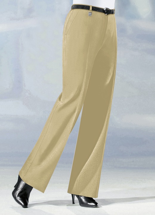 Hosen - Hose in angesagter Marlene-Form, in Größe 019 bis 096, in Farbe CAMEL Ansicht 1