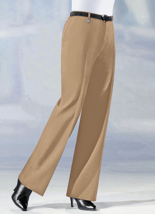 Hosen - Hose in angesagter Marlene-Form in 6 Farben, in Größe 019 bis 096, in Farbe KARAMELL Ansicht 1