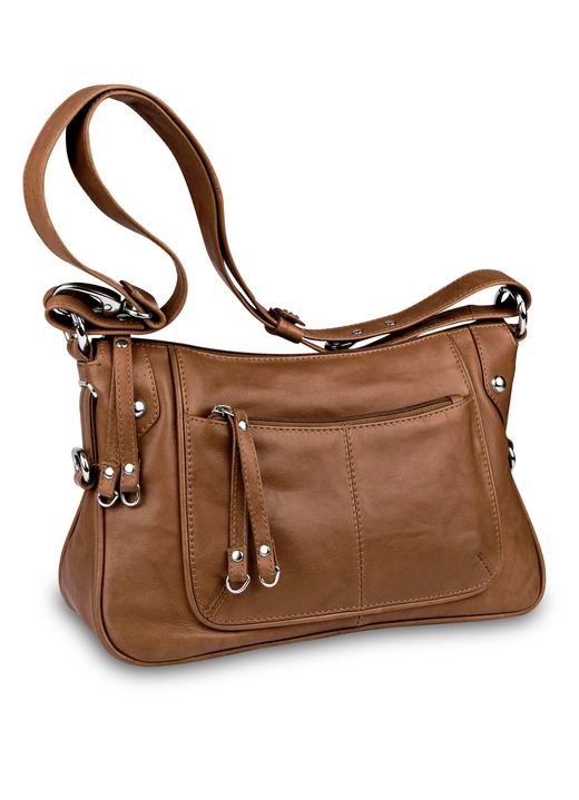 - Laurina Tasche aus weichem Kalb-Nappaleder, in Farbe COGNAC