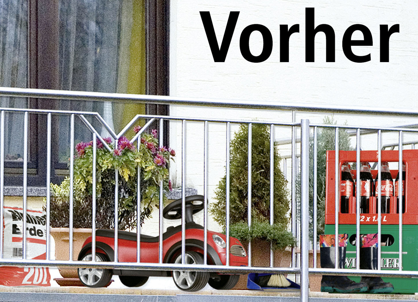 Einseitig bedruckter BalkonSichtschutz inkl. Befestigungsmaterial