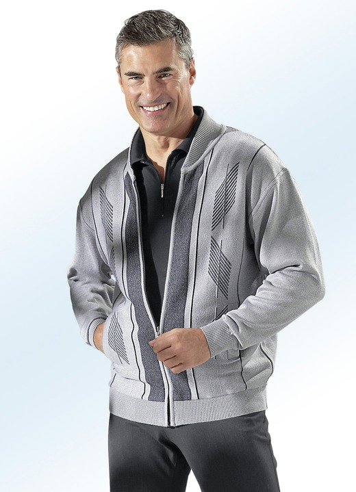Hemden, Pullover & Shirts - Jacke mit seitlichen Schubtaschen, in Größe 046 bis 062, in Farbe HELLGRAU Ansicht 1