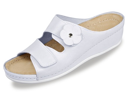 Pantolette mit Leder-Tieffußbett