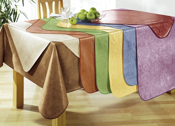 Tischdecken - Klassisch marmorierte Wachstuch-Tischdecke, in Größe 108 (Tischdecke, 80/ 80 cm) bis 220 (Tischdecke, oval, 155/220 cm), in Farbe CREME Ansicht 3