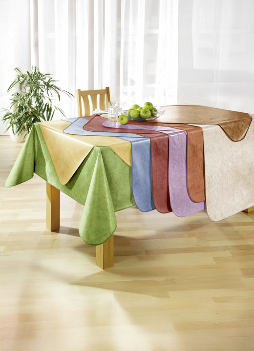 Tischdecken - Klassisch marmorierte Wachstuch-Tischdecke, in Größe 108 (Tischdecke, 80/ 80 cm) bis 220 (Tischdecke, oval, 155/220 cm), in Farbe BORDEAUX Ansicht 1
