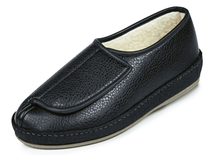 Slipper & Schnürschuhe - Klett-Halbschuh, in Größe 037 bis 046, in Farbe SCHWARZ