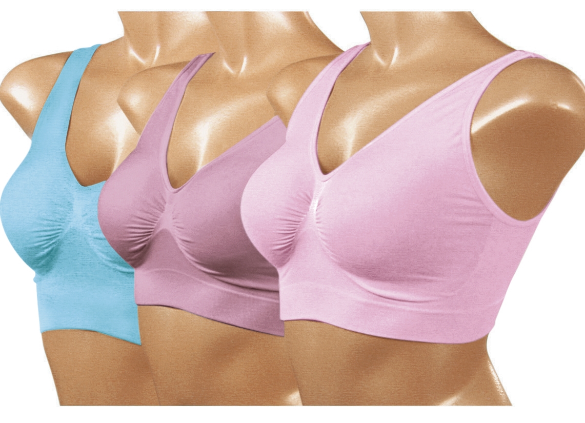 Aktiv- und Sportmode - Ahh Bra, 3er-Bustier-Set Ansicht 5 Aktiv- und Sportmode - Ahh Bra, 3er-Bustier-Set, in Größe 3XL bis XXL, in Farbe WEISS BEIGE SCHWARZ Ansicht 5