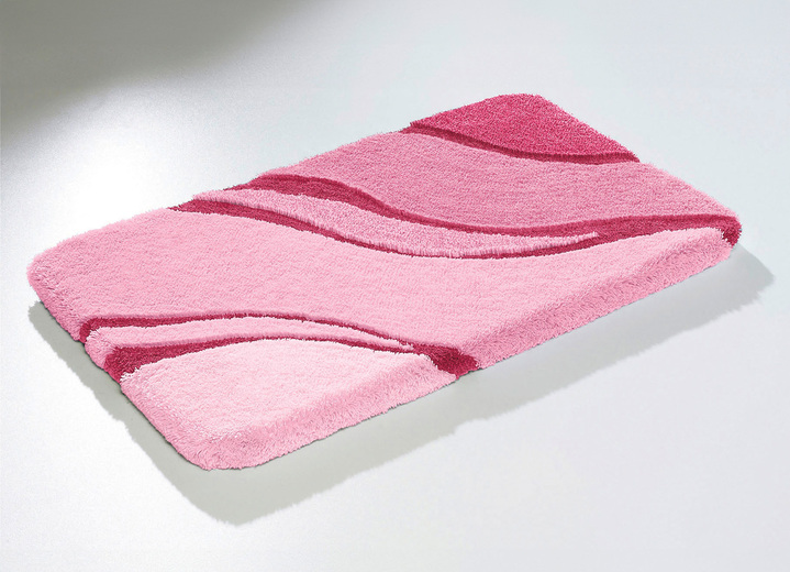 Heimtextilien - Moderne Badgarnitur von Kleine Wolke, in Größe 100 (Vorleger halbrund, 50/ 80 cm bis 112 (WC-Deckelbezug mit Kordel, 47/ 50 cm)), in Farbe ROSA Ansicht 1