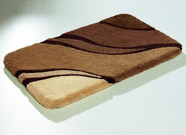 Badgarnituren - Moderne Badgarnitur von Kleine Wolke, in Größe 100 (Vorleger halbrund, 50/ 80 cm bis 112 (WC-Deckelbezug mit Kordel, 47/ 50 cm)), in Farbe BRAUN Ansicht 2