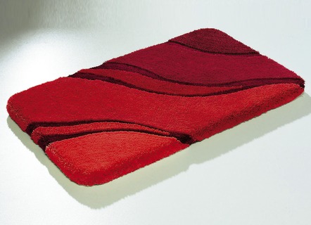 Badgarnituren - Moderne Badgarnitur von Kleine Wolke, in Größe 100 (Vorleger halbrund, 50/ 80 cm bis 112 (WC-Deckelbezug mit Kordel, 47/ 50 cm)), in Farbe GRÜN – Farbe RUBIN – Ansicht 