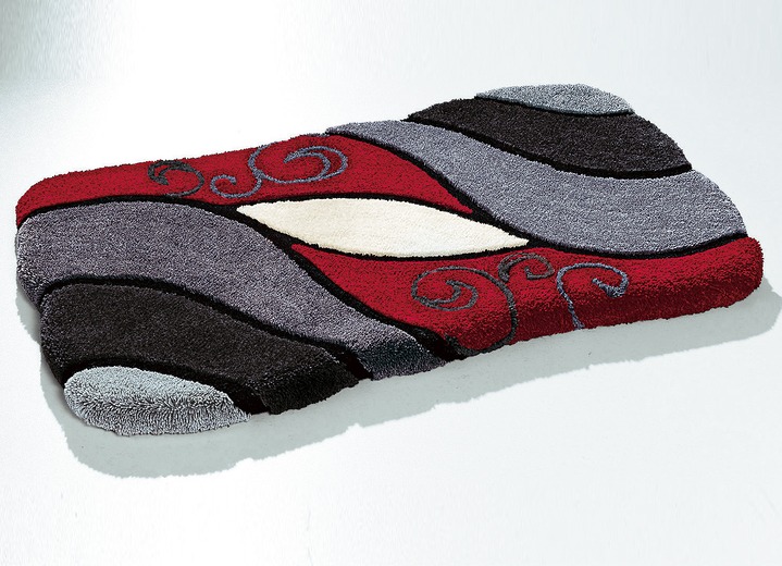 Heimtextilien - Badgarnitur von Grund in Öko-Tex-Qualität, in Größe 100 (Duschvorleger, 50/80 cm) bis 112 (WC-Deckelbezug mit Kordel), in Farbe ANTHR.-BORD.