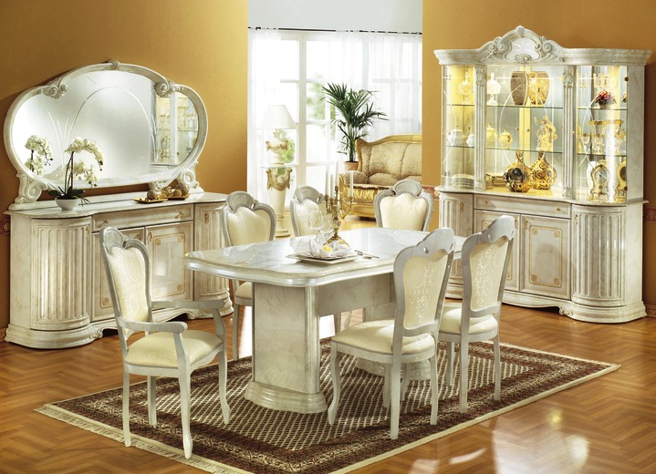 Esszimmer - Esszimmer-Möbel verschiedene Ausführungen, in Farbe BEIGE, in Ausführung Vitrine, 8-türig, BEIGE