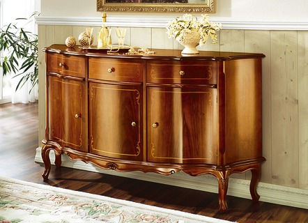 Sideboards & Kommoden - Kommode mit Intarsien-Arbeiten an den Fronten, in Farbe KIRSCHBAUM, in Ausführung Kommode, 1-türig – Farbe KIRSCHBAUM – Ansicht 