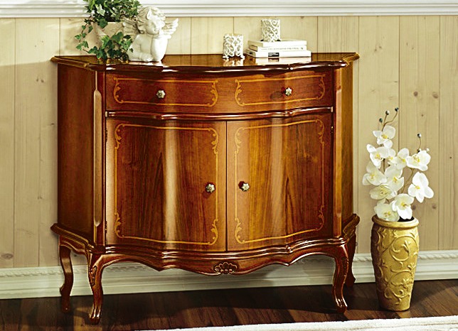 Sideboards & Kommoden - Kommode mit Intarsien-Arbeiten an den Fronten, in Farbe KIRSCHBAUM, in Ausführung Kommode, 1-türig Ansicht 4