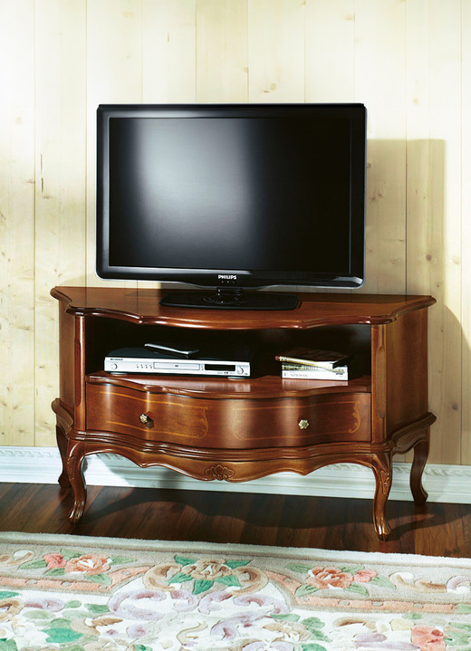 Hifi- &  TV-Möbel - TV-Longboard mit Schnitzereiverzierungen, in Farbe NUSSBAUM Ansicht 1