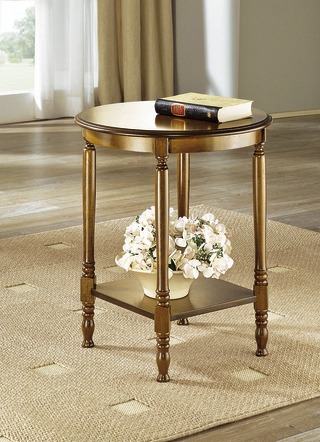 Kleinmöbel - Beistelltisch mit gedrechselten Beinen, in Farbe EICHE RUSTIKAL