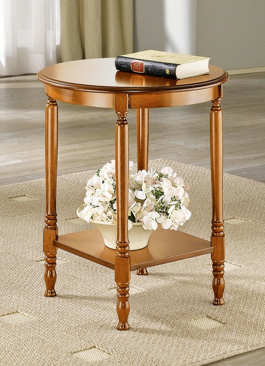 Kleinmöbel - Beistelltisch mit gedrechselten Beinen, in Farbe EICHE RUSTIKAL Ansicht 3