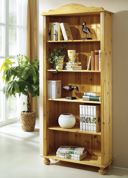Regale & Schränke - Bücherregal aus massivem Kiefernholz, in Farbe NATUR, in Ausführung Regal, klein Ansicht 1