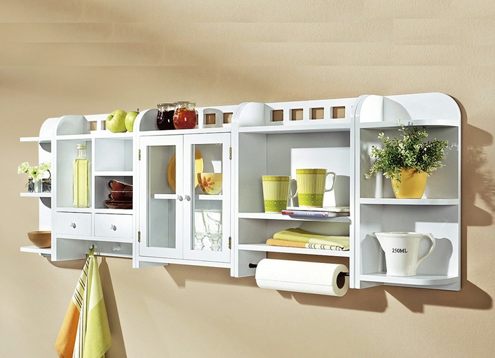 Küchenmöbel - Regal Programm in verschiedenen Ausführungen, in Farbe WEIß, in Ausführung Hängeschrank Ansicht 1