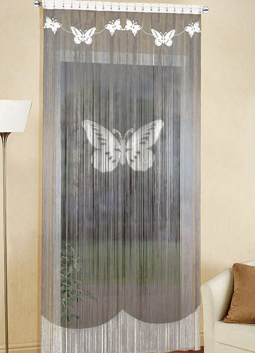 Modern - Fadenstore, passend für Gardinenstange und Schiene, in Größe 136 (H125xB100 cm) bis 268 (H245xB100 cm), in Farbe ECRU Ansicht 2