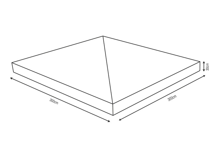 Pavillons - Schutzhaube für Pavillondach, verschiedene Ausführungen, in Farbe TRANSPARENT, in Ausführung Schutzhaube, 3x3 Meter Ansicht 1