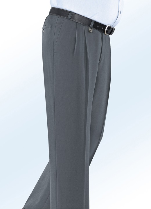 Herrenmode - „Klaus Modelle“-Unterbauchhose mit Zieranhänger in 4 Farben, in Größe 024 bis 060, in Farbe MITTELGRAU MELIERT Ansicht 1