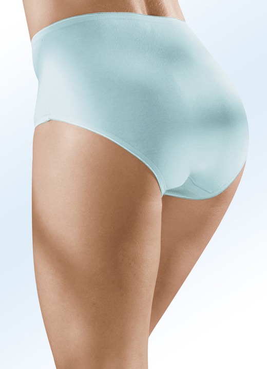 Slips - Fünferpack Slips mit Dehnbund Ansicht 2 Slips - Fünferpack Slips mit Dehnbund, in Größe 040 bis 062, in Farbe 3X MINT-WEISS-BUNT, 2X MINT Ansicht 2