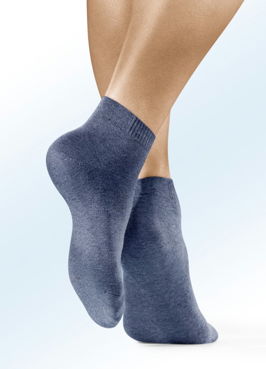 Strümpfe - Sechserpack Socken in verschiedenen Farbstellungen, in Größe 1 (Schuhgr.35-38) bis 3 (Schuhgr.43-46), in Farbe 3x JEANSTÖNE, 3X BEIGETÖNE Ansicht 1