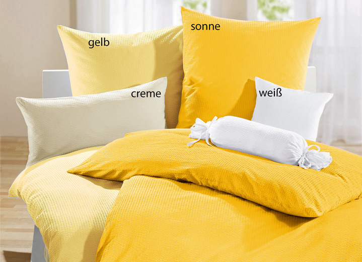 Bettwäschegarnituren - Janine Bettwäsche-Garnitur/ Kissenhüllen, in Größe 111 ( 40/80 cm + 135/200 cm ) bis 200 ( 2x80/80 cm + 200/200 cm ), in Farbe HELLBLAU Ansicht 3