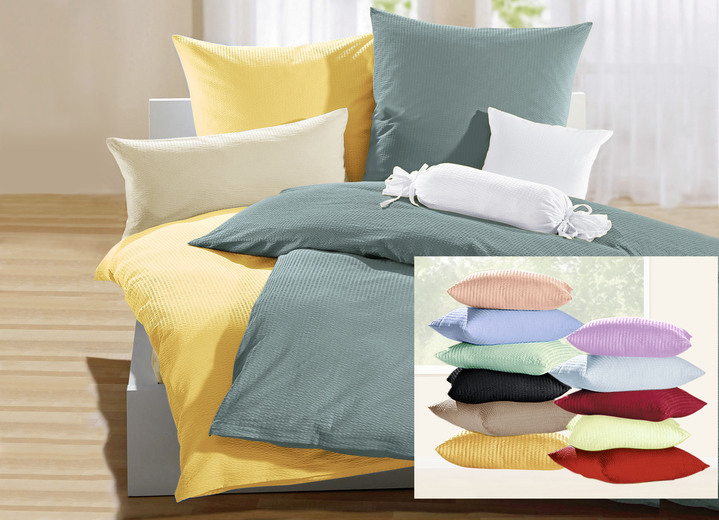 Bettwäschegarnituren - Janine Bettwäsche-Garnitur/ Kissenhüllen, in Größe 111 ( 40/80 cm + 135/200 cm ) bis 200 ( 2x80/80 cm + 200/200 cm ), in Farbe CREME Ansicht 3