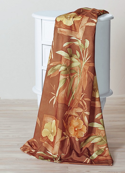 - Übergardinen-Garnitur, in Größe 364 (H150xB135 cm) bis 899 (2er-Pack Raffhalter,Länge 80 cm), in Farbe TERRA