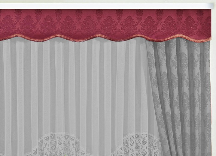 Klassisch - Apart gebogte Schabracke, in Größe 665 (30x165 cm) bis 685 (30x500 cm), in Farbe BEIGE Ansicht 5