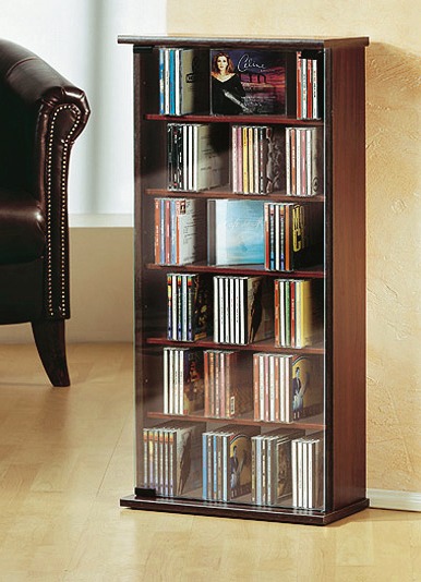 Vitrinen & Highboards - Vitrine mit ESG-Sicherheitsglas für 150 CDs, in Farbe WEISS Ansicht 2