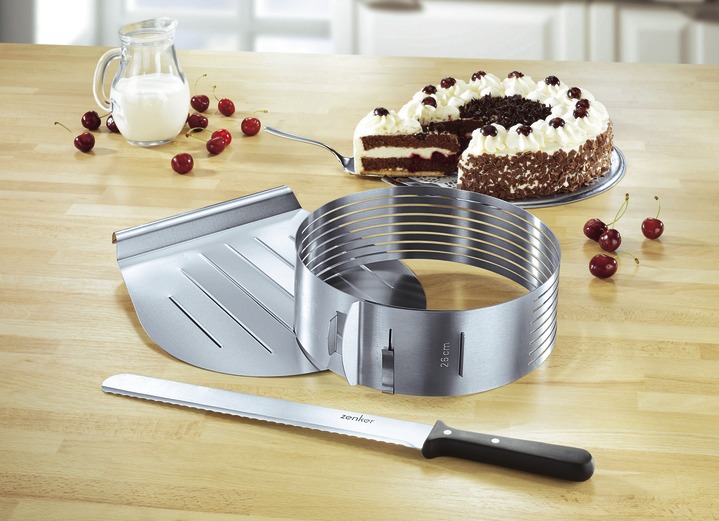 Backen - Kuchenschneidhilfe-Set, 3-teilig, in Farbe EDELSTAHL