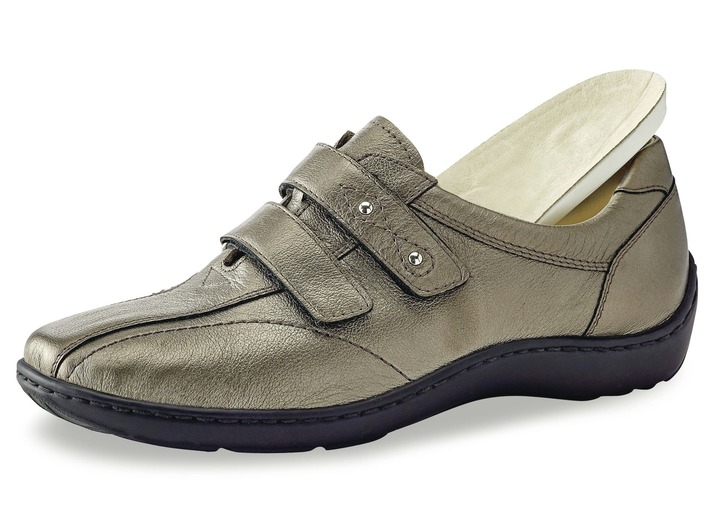 Komfortschuhe - Waldläufer, bequeme Damen-Slipper, Weite H, mit herausnehmbarem Fußbett, in Größe 3 1/2 bis 8, in Farbe SCHWARZ-BUNT Ansicht 19