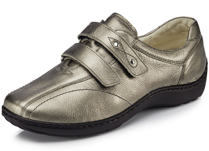 Komfortschuhe - Waldläufer, bequeme Damen-Slipper, Weite H, mit herausnehmbarem Fußbett, in Größe 3 1/2 bis 8, in Farbe WEISS-BUNT Ansicht 17