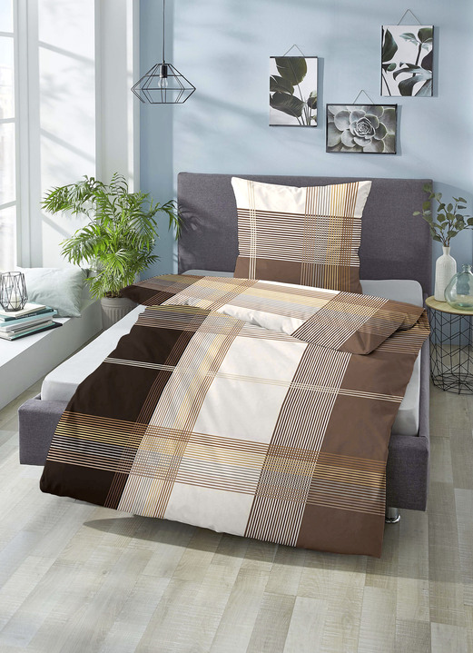 Bettwäschegarnituren - Bettwäsche-Garnitur Made in Germany, in Größe 112 (80x80 cm + 135x200 cm) bis 412 (2x80x80 cm + 2x135x200 cm), in Farbe BLAU Ansicht 3